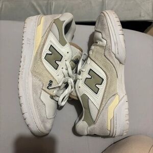 New Balance Beige and White Sneakers